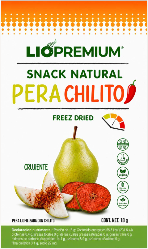 Pera chilito liofilizada